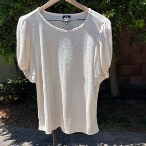 Bobeau M Peachy Cream Women's Knit Top